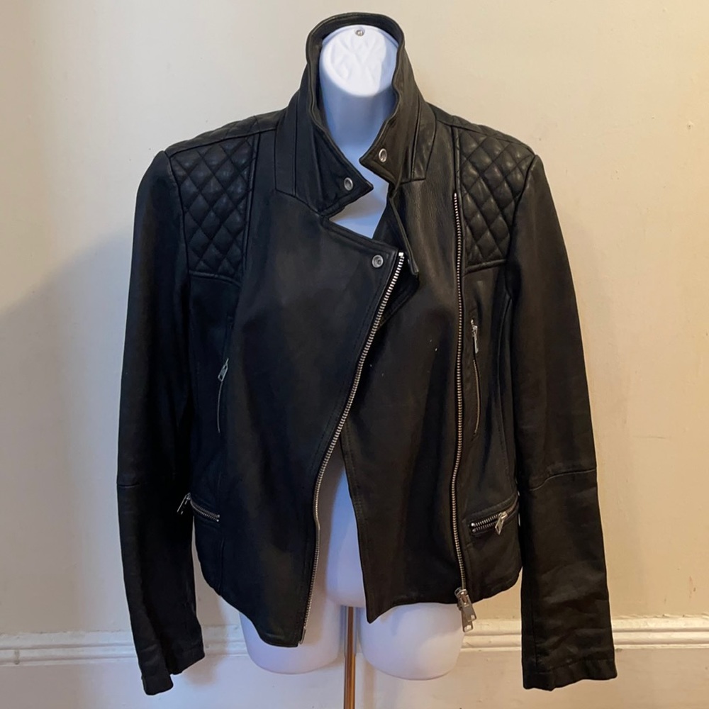 All Saints leather jacket in black Sz 10